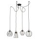 TK Galaxy Spider loftlampe, m. 4 skrme - kobber og sort metal