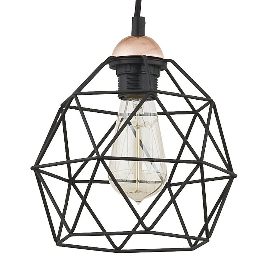 TK Galaxy Spider loftlampe, m. 4 skrme - kobber og sort metal