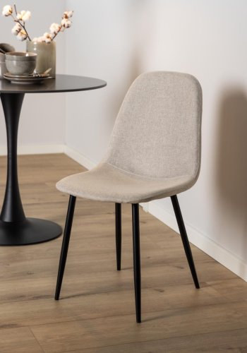 ACT NORDIC Celia spisebordsstol - beige stof og sort stl