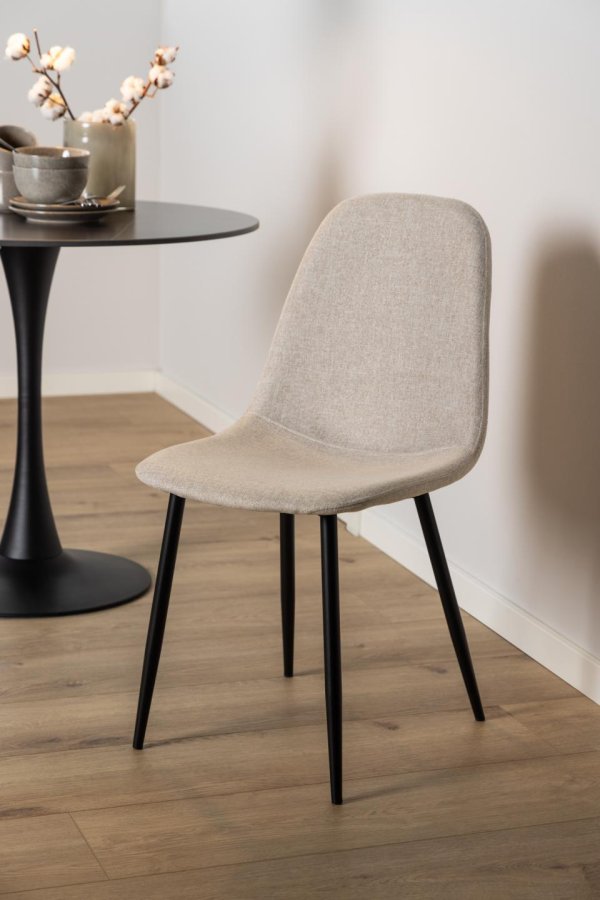 ACT NORDIC Celia spisebordsstol - beige stof og sort stl