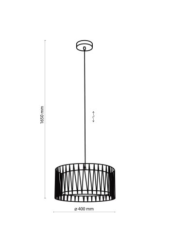 TK Harmony loftlampe - sort stof og metal