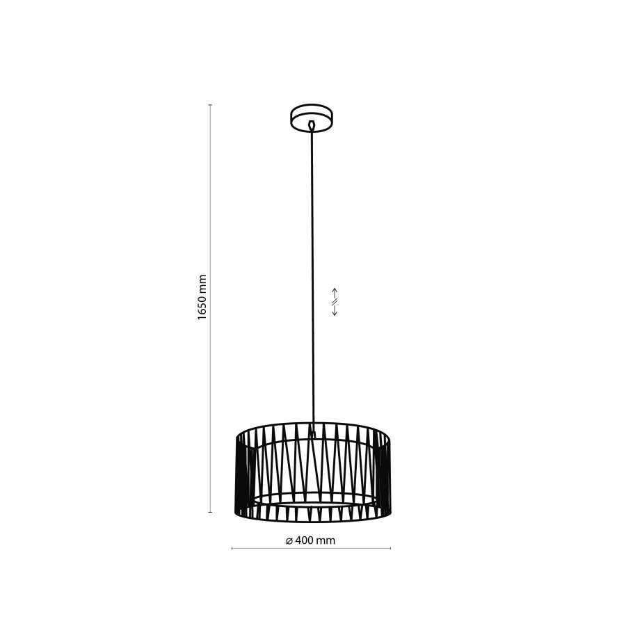 TK Harmony loftlampe - sort stof og metal