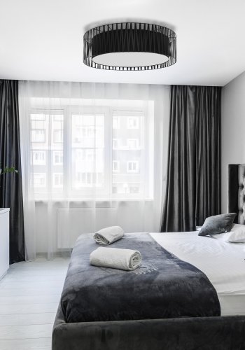 TK Harmony loftlampe - sort stof og metal