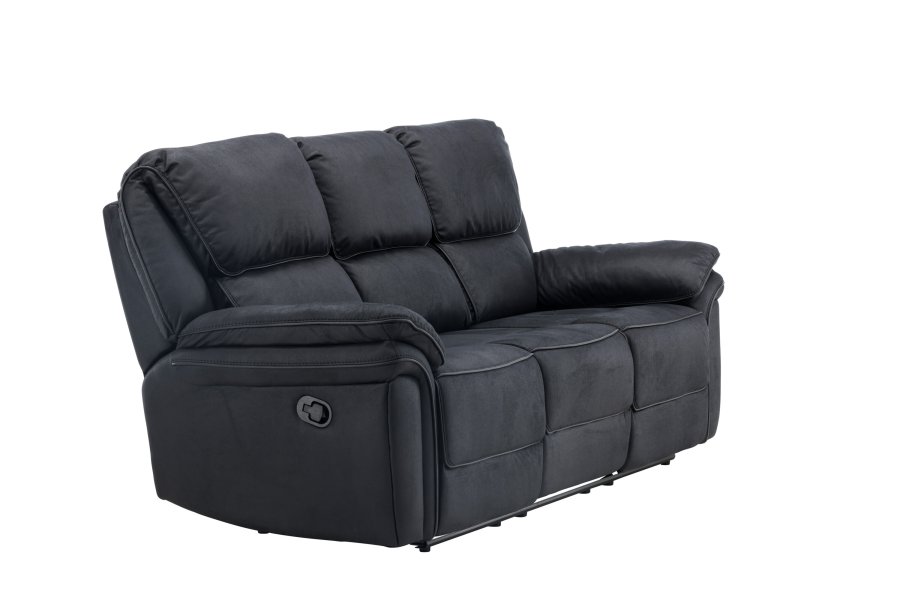 VENTURE DESIGN Saranda recliner 3 pers. sofa - sort mikrofiber