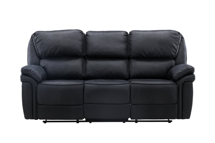 VENTURE DESIGN Saranda recliner 3 pers. sofa - sort mikrofiber