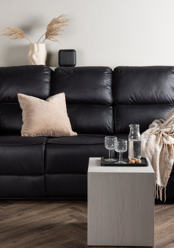 VENTURE DESIGN Saranda recliner 3 pers. sofa - sort mikrofiber