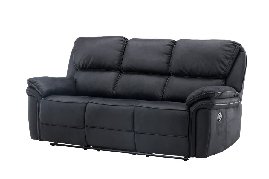 VENTURE DESIGN Saranda recliner 3 pers. sofa - sort mikrofiber