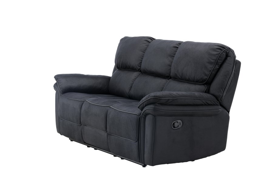 VENTURE DESIGN Saranda recliner 3 pers. sofa - sort mikrofiber
