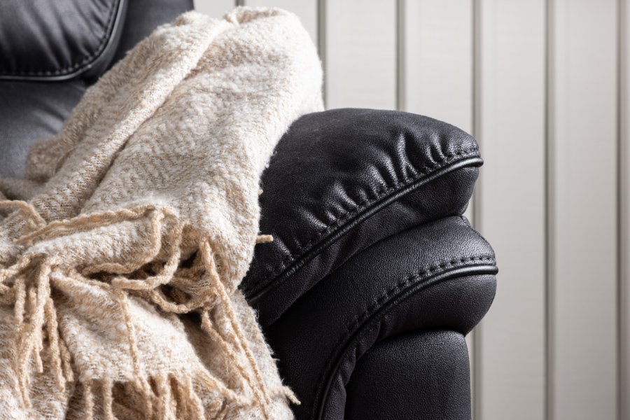 VENTURE DESIGN Saranda recliner 3 pers. sofa - sort mikrofiber