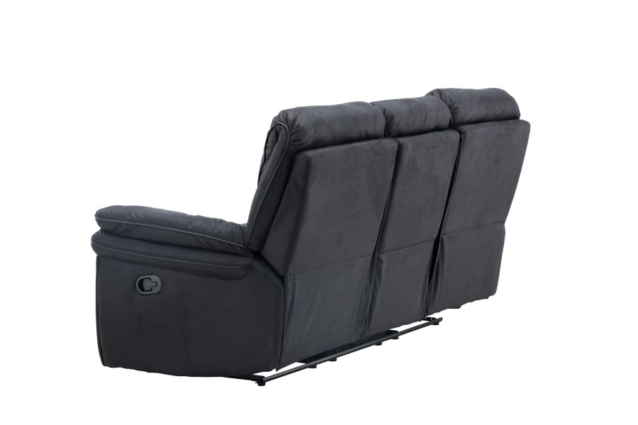 VENTURE DESIGN Saranda recliner 3 pers. sofa - sort mikrofiber