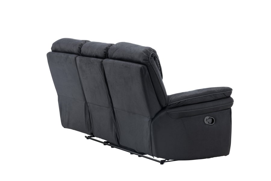 VENTURE DESIGN Saranda recliner 3 pers. sofa - sort mikrofiber