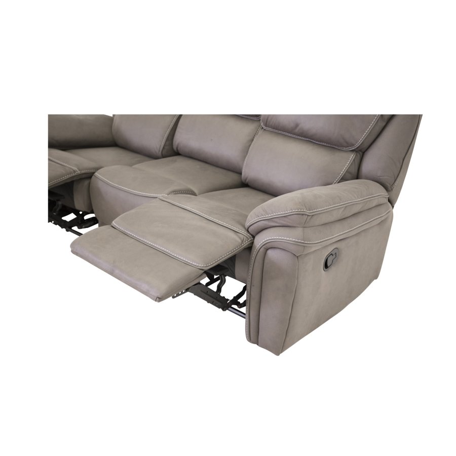 VENTURE DESIGN Saranda 3 pers. sofa, m. recliner - gr stof