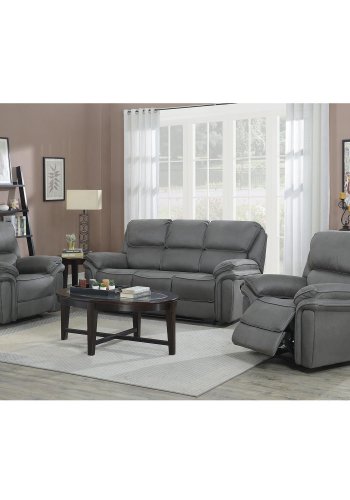 VENTURE DESIGN Saranda 3 pers. sofa, m. recliner - gr stof