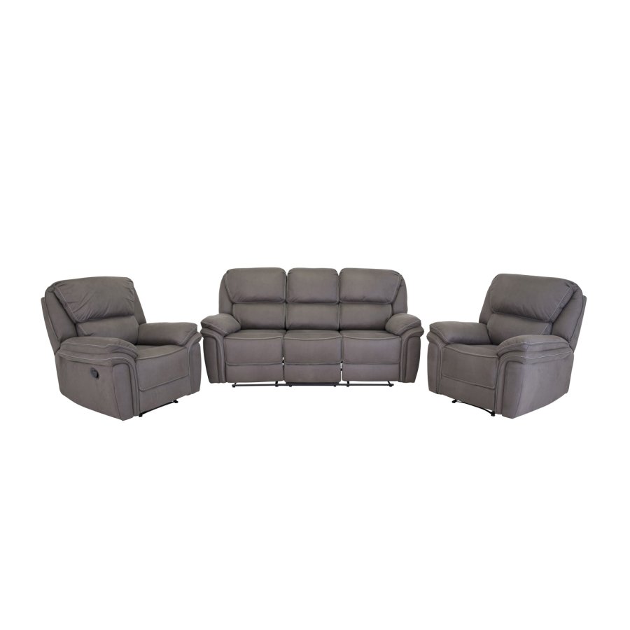 VENTURE DESIGN Saranda 3 pers. sofa, m. recliner - gr stof