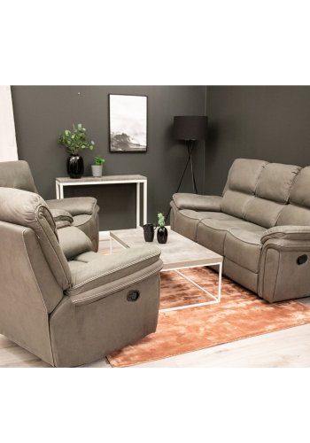 VENTURE DESIGN Saranda 3 pers. sofa, m. recliner - gr stof