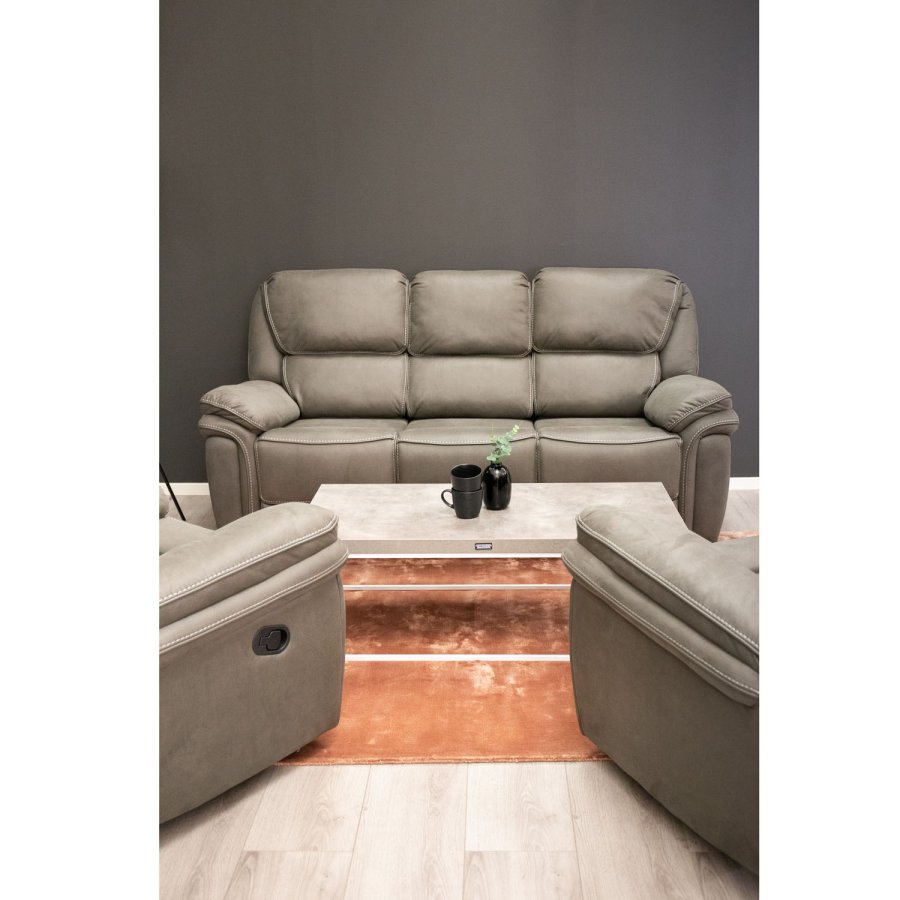 VENTURE DESIGN Saranda 3 pers. sofa, m. recliner - gr stof