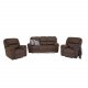 VENTURE DESIGN Saranda 3 pers. sofa, m. recliner - gr stof