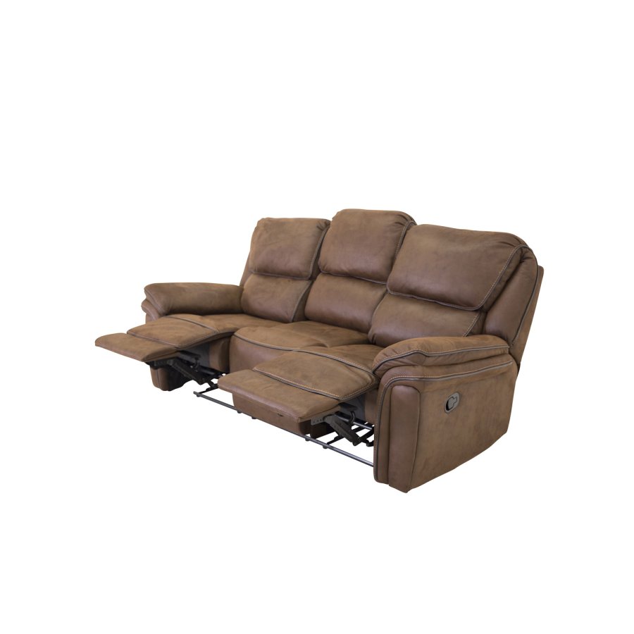 VENTURE DESIGN Saranda 3 pers. sofa, m. recliner - brun stof