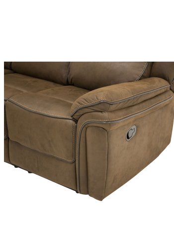 VENTURE DESIGN Saranda 3 pers. sofa, m. recliner - brun stof