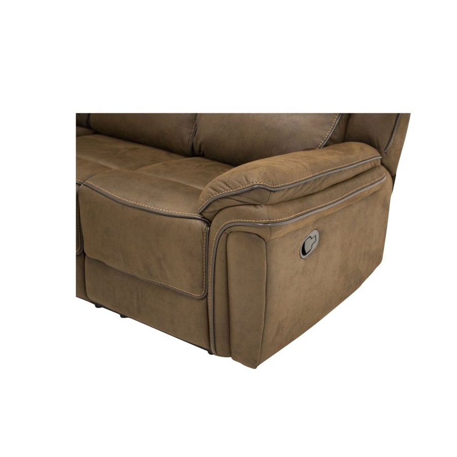 VENTURE DESIGN Saranda 3 pers. sofa, m. recliner - brun stof