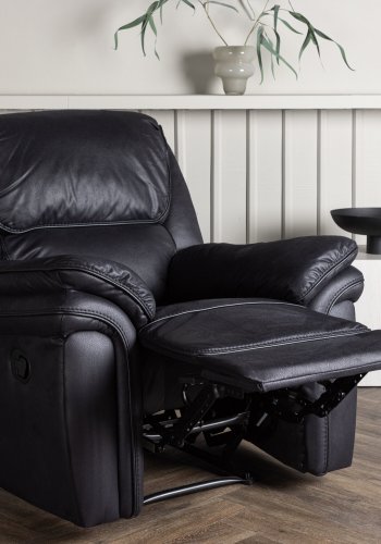 VENTURE DESIGN Saranda recliner lnestol, m. armln - sort mikrofiber og plastik