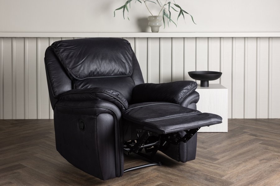 VENTURE DESIGN Saranda recliner lnestol, m. armln - sort mikrofiber og plastik