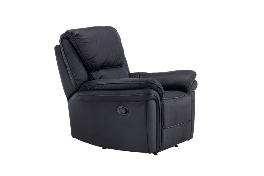 VENTURE DESIGN Saranda recliner lnestol, m. armln - sort mikrofiber og plastik