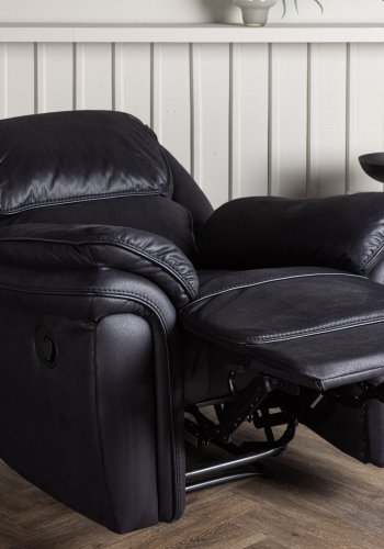 VENTURE DESIGN Saranda recliner lnestol, m. armln - sort mikrofiber og plastik