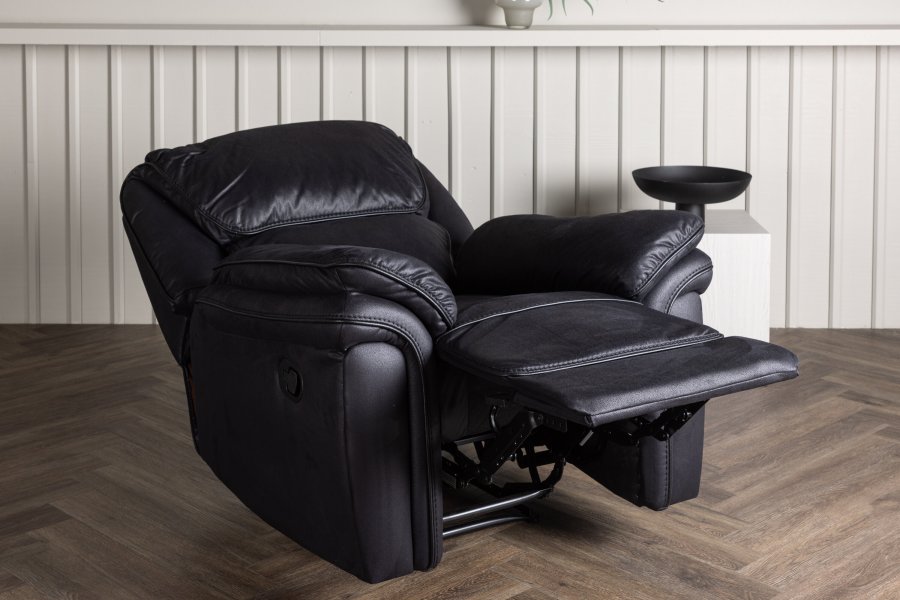 VENTURE DESIGN Saranda recliner lnestol, m. armln - sort mikrofiber og plastik