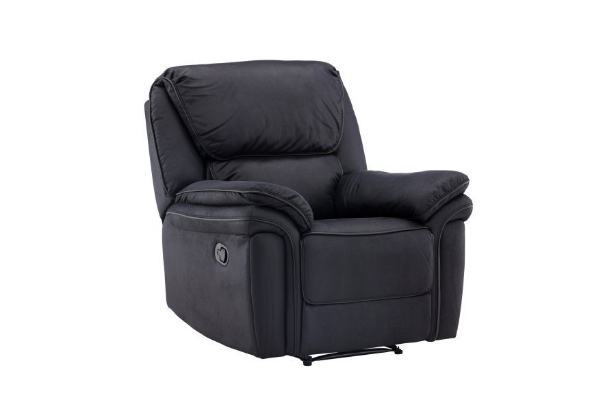 VENTURE DESIGN Saranda recliner lnestol, m. armln - sort mikrofiber og plastik