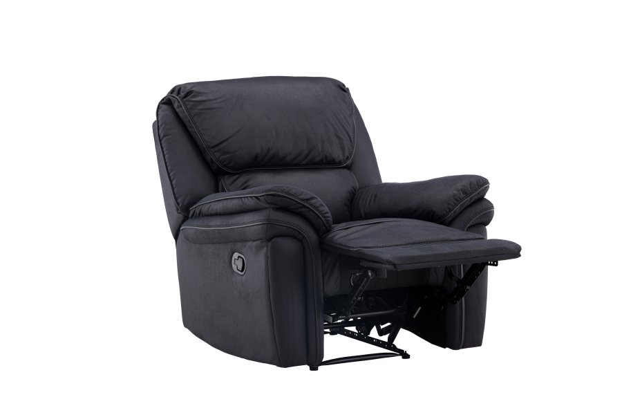 VENTURE DESIGN Saranda recliner lnestol, m. armln - sort mikrofiber og plastik