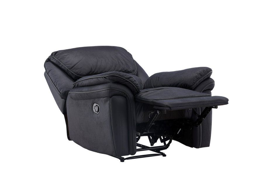 VENTURE DESIGN Saranda recliner lnestol, m. armln - sort mikrofiber og plastik