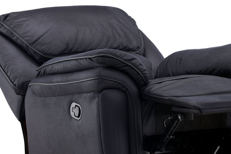 VENTURE DESIGN Saranda recliner lnestol, m. armln - sort mikrofiber og plastik