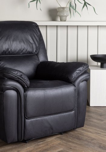 VENTURE DESIGN Saranda recliner lnestol, m. armln - sort mikrofiber og plastik
