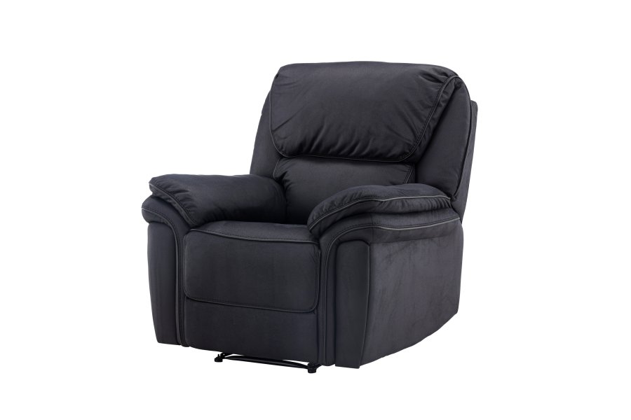 VENTURE DESIGN Saranda recliner lnestol, m. armln - sort mikrofiber og plastik