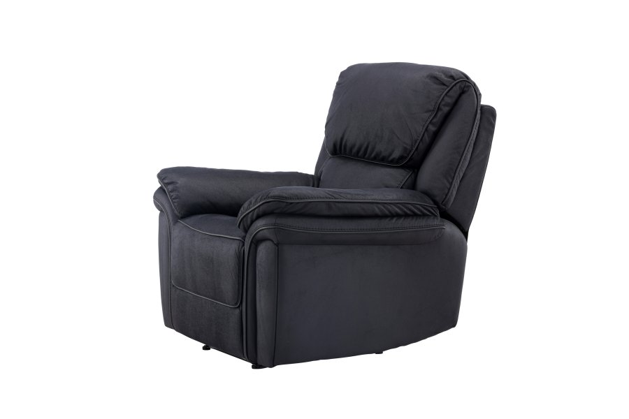 VENTURE DESIGN Saranda recliner lnestol, m. armln - sort mikrofiber og plastik