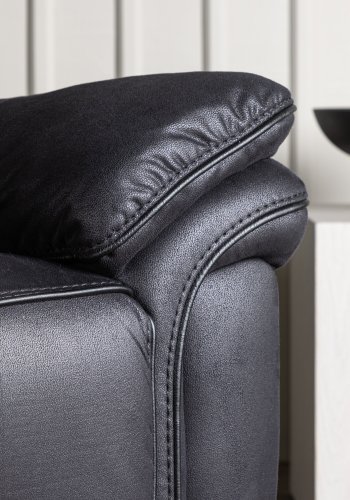 VENTURE DESIGN Saranda recliner lnestol, m. armln - sort mikrofiber og plastik