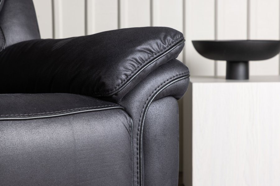 VENTURE DESIGN Saranda recliner lnestol, m. armln - sort mikrofiber og plastik