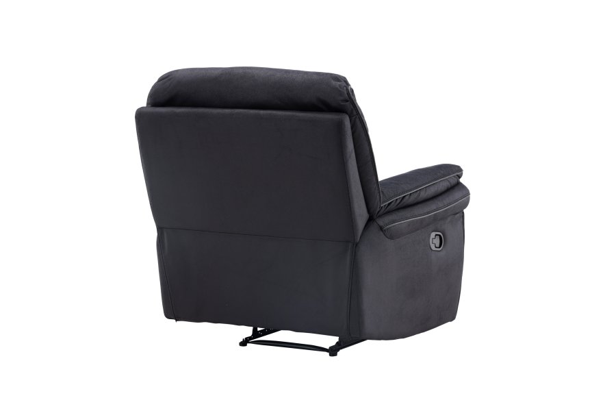 VENTURE DESIGN Saranda recliner lnestol, m. armln - sort mikrofiber og plastik