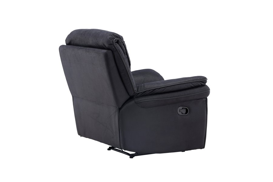 VENTURE DESIGN Saranda recliner lnestol, m. armln - sort mikrofiber og plastik