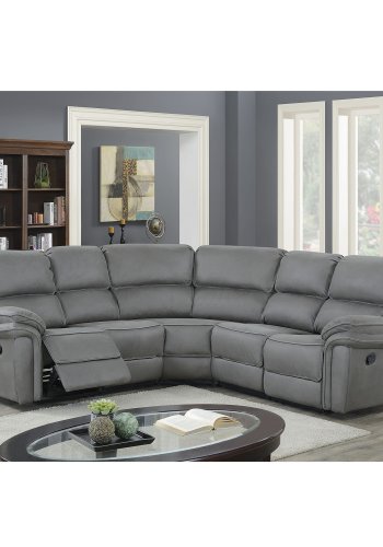 VENTURE DESIGN Saranda hjrnesofa, m. recliner - gr stof