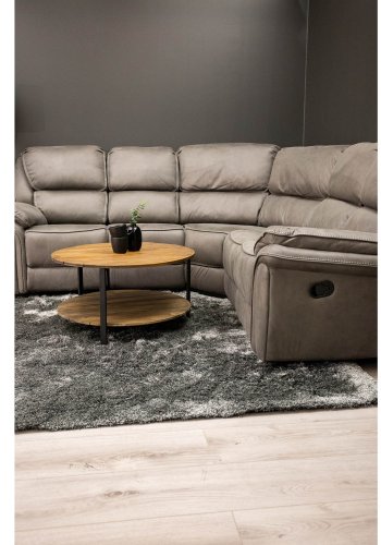 VENTURE DESIGN Saranda hjrnesofa, m. recliner - gr stof