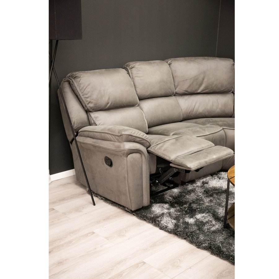 VENTURE DESIGN Saranda hjrnesofa, m. recliner - gr stof