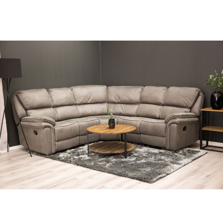 VENTURE DESIGN Saranda hjrnesofa, m. recliner - gr stof