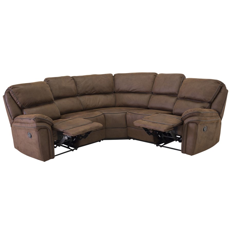 VENTURE DESIGN Saranda hjrnesofa, m. recliner - brun stof