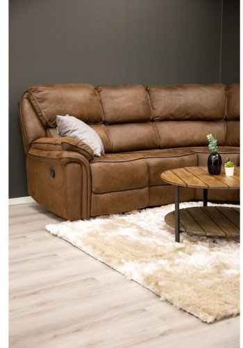 VENTURE DESIGN Saranda hjrnesofa, m. recliner - brun stof