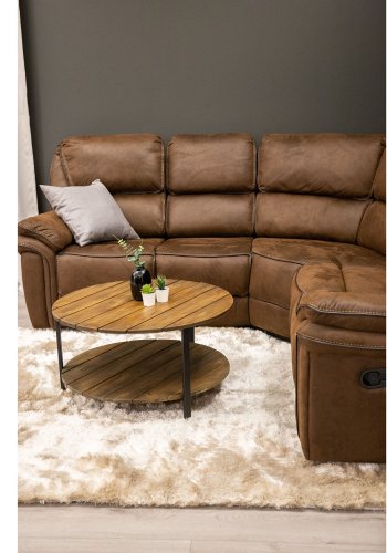 VENTURE DESIGN Saranda hjrnesofa, m. recliner - brun stof