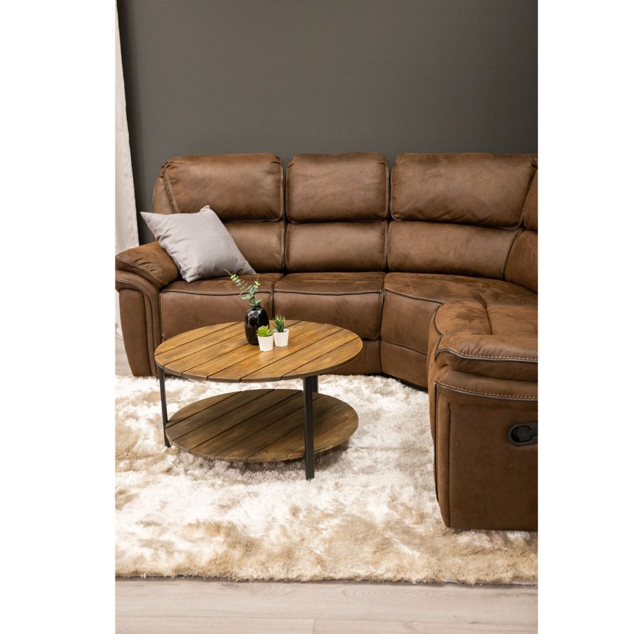 VENTURE DESIGN Saranda hjrnesofa, m. recliner - brun stof