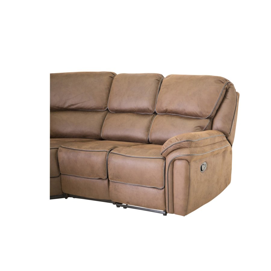 VENTURE DESIGN Saranda hjrnesofa, m. recliner - brun stof