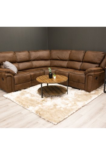 VENTURE DESIGN Saranda hjrnesofa, m. recliner - brun stof